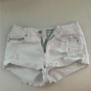 Wax Jean White Distressed Jean Shorts